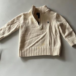 Ralph Lauren sweater size 2T cream colored small yellow stain